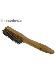 SZCZOTKA RĘCZNA DREWNIANA 4-RZĘDOWA DRUT STAL 0,3