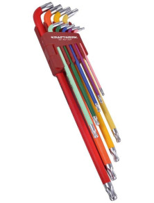 ZESTAW KLUCZY TRZPIENIOWYCH TORX KOLOROWE T10-T50