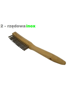 SZCZOTKA RĘCZNA DREWNIANA 2-RZĘDOWA INOX 0,3