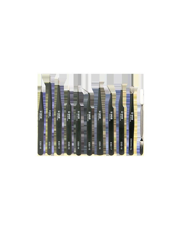 ZESTAW PĘSET ESD - 11szt. w etui ZESTAW PĘSET ESD - 11szt. w etui