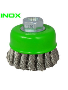 SZCZOTKA GARNKOWA 65MM M14 DRUT SPLATANY INOX 0,35