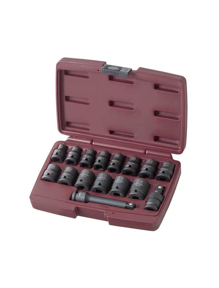 ZESTAW NASADEK MASZYNOWYCH 1/2" 10-24MM (16) ZESTAW NASADEK MASZYNOWYCH 1/2" 10-24MM (16)