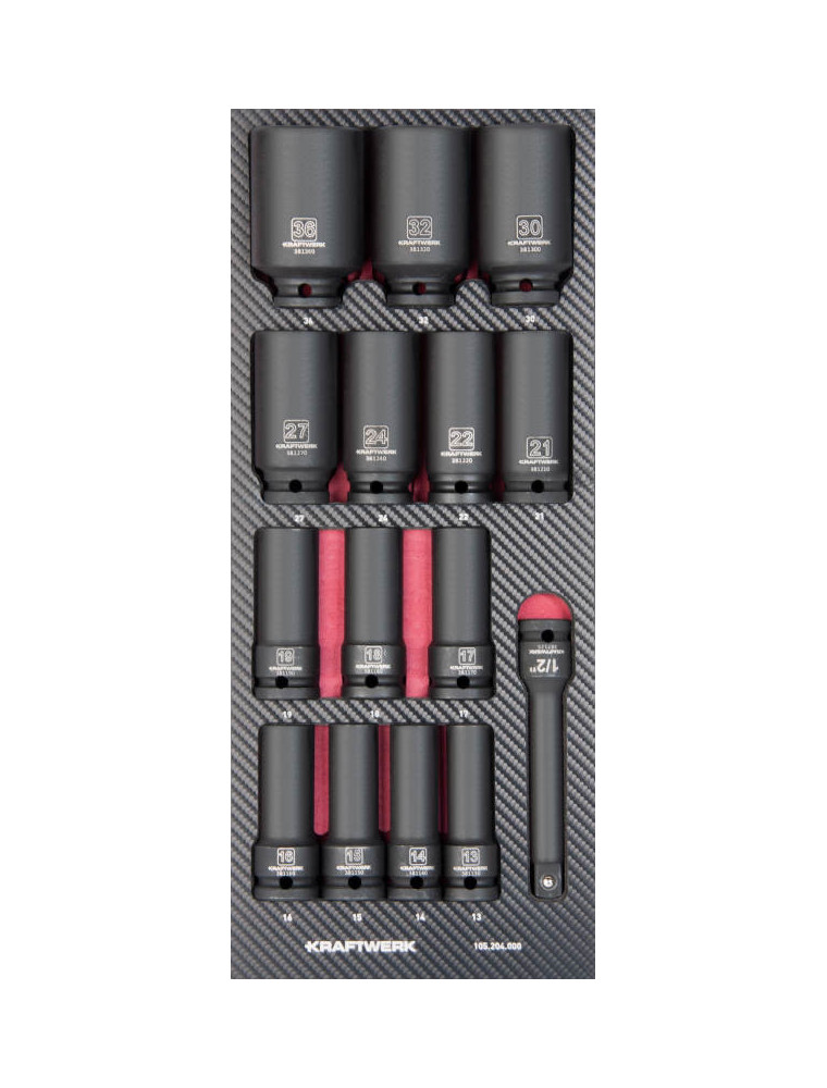 WKŁADKA EVA3 Z NASADKAMI MASZYNOWYMI 1/2" (15) WKŁADKA EVA3 Z NASADKAMI MASZYNOWYMI 1/2" (15)