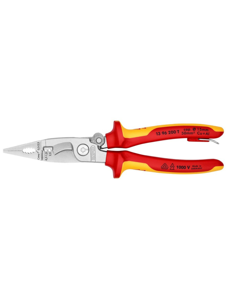 Szczypce VDE 6w1 2K z zaczepem T 200mm Szczypce VDE 6w1 2K z zaczepem T 200mm