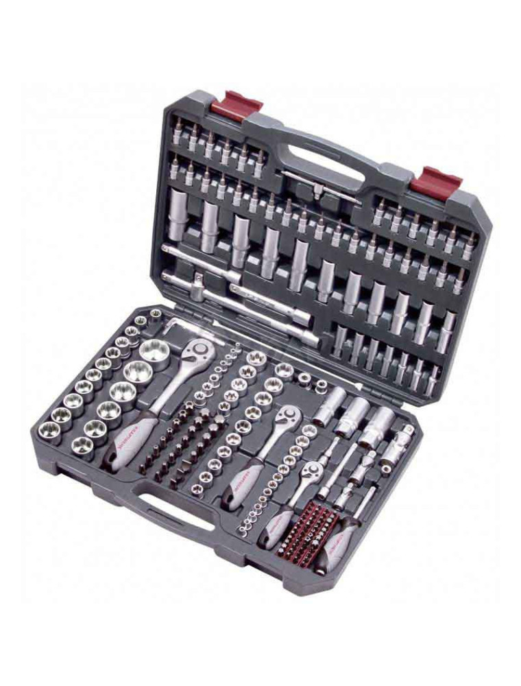 ZESTAW KLUCZY NASADOWYCH 1/4"+3/8"+1/2" 200 CZĘŚCI ZESTAW KLUCZY NASADOWYCH 1/4"+3/8"+1/2" 200 CZĘŚCI